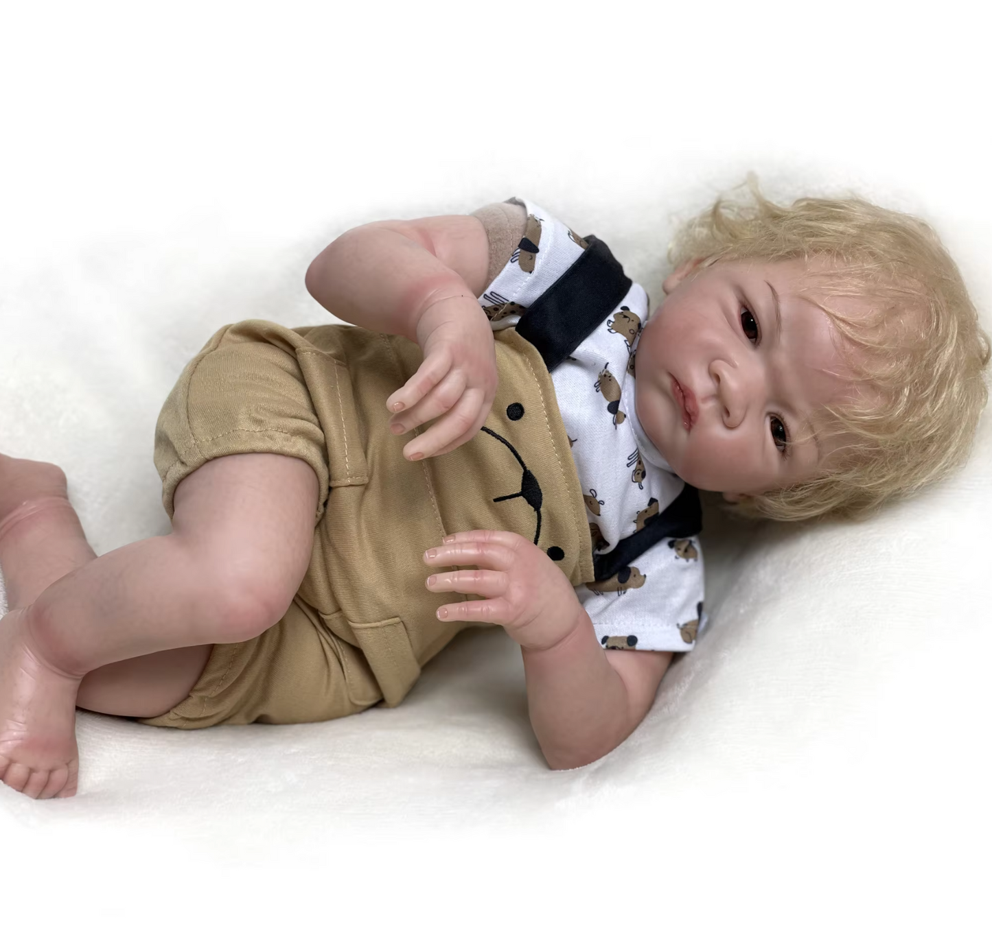 Charlie – 22-Inch Lifelike Reborn Baby Doll with Rooted Blonde Hair