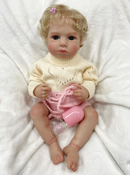 August – 20-Inch Washable Silicone Reborn Baby Doll. Realistic Newborn Toddler