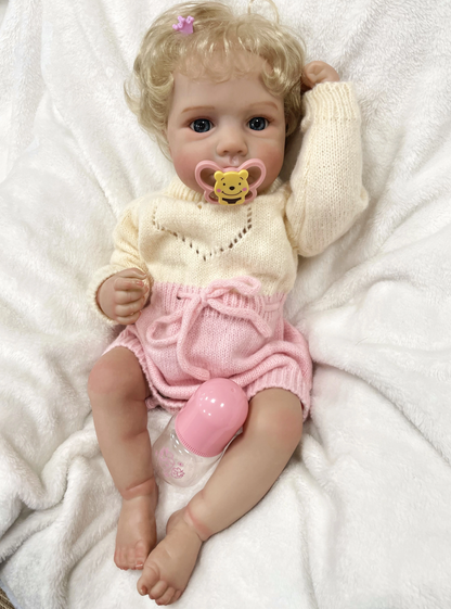 August – 20-Inch Washable Silicone Reborn Baby Doll. Realistic Newborn Toddler