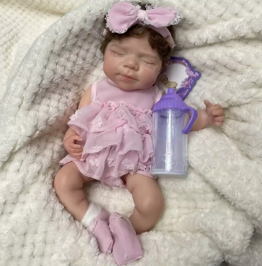Lila – 13 Full-Body Silicone Reborn Baby Girl with Hand-Rooted Hair