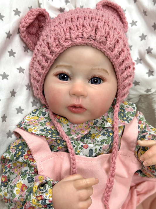 Olivia – 20-Inch Smiling Reborn Baby Girl Doll. Realistic Silicone Vinyl Newborn Doll