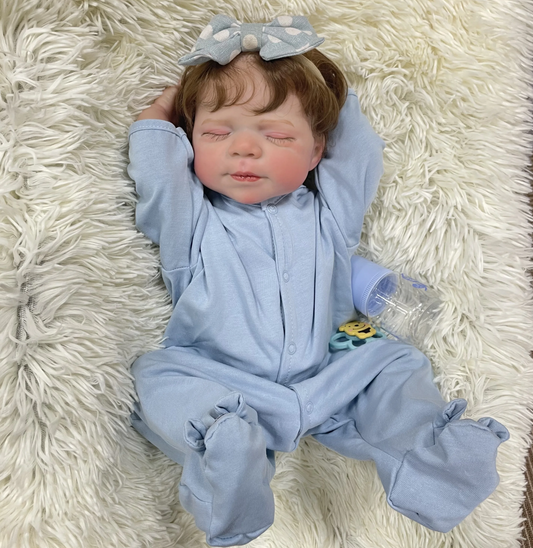 Realistic Reborn Baby Doll Pascale Newborn Sleeping - 48cm Lifelike Premium Silicone Doll
